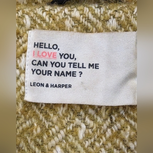 Leon and Harper, yellow Wool & Mohair duffle jacket Euro L - Picture 10 of 17